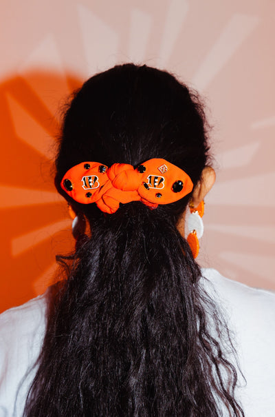 Cincinnati Bengals Orange Logo Bow Scrunchie