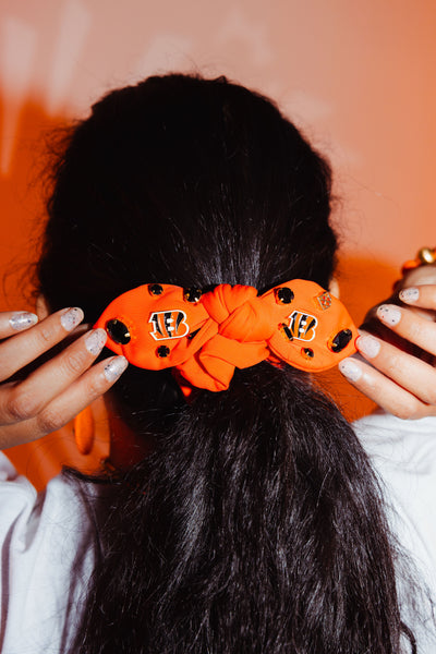 Cincinnati Bengals Orange Logo Bow Scrunchie