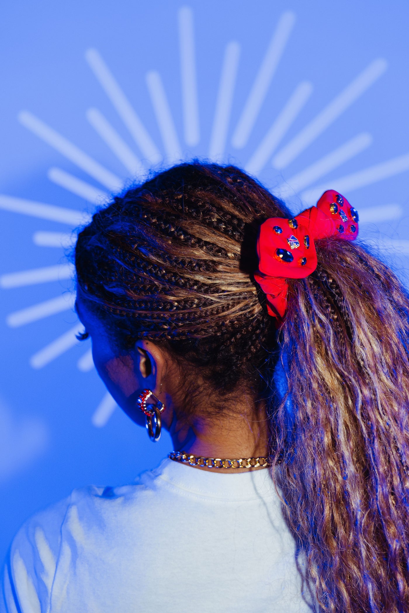 Buffalo Bills Red Logo Bow Scrunchie