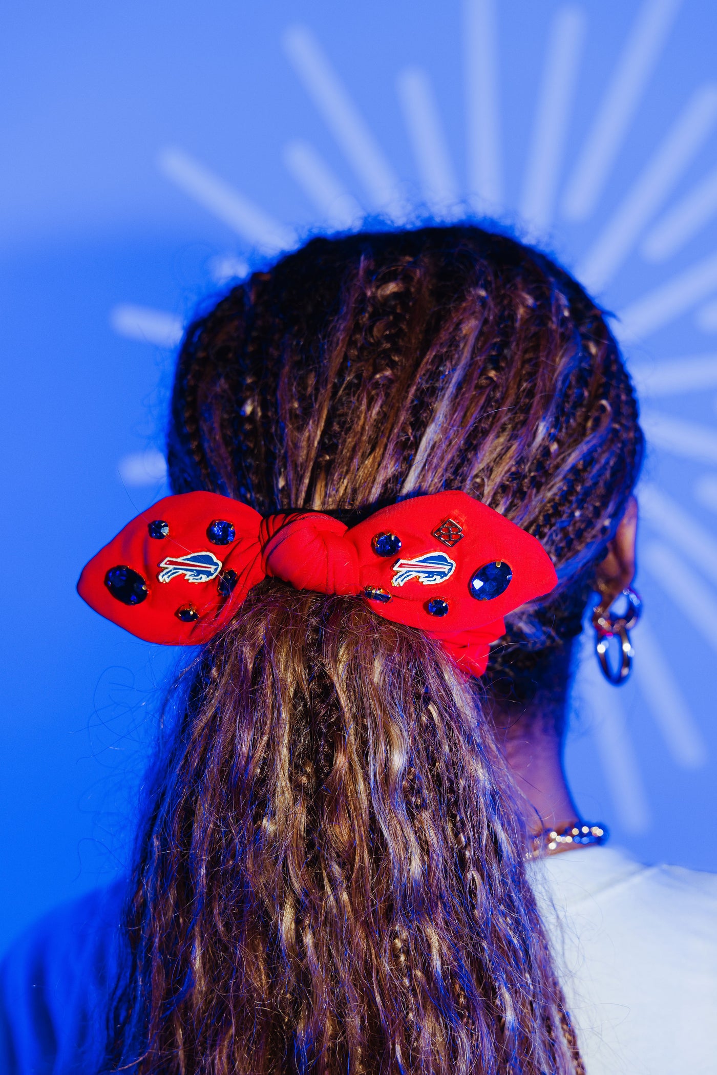 Buffalo Bills Red Logo Bow Scrunchie