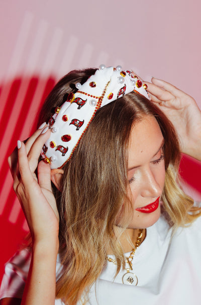 Tampa Bay Buccaneers White Logo Headband