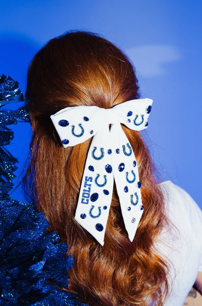 Indianapolis Colts White Bow Barrette