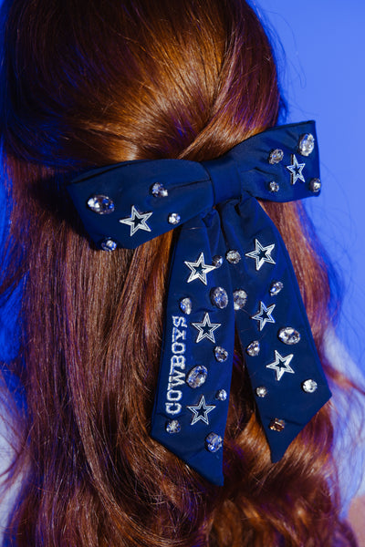 Dallas Cowboys Navy Bow Barrette