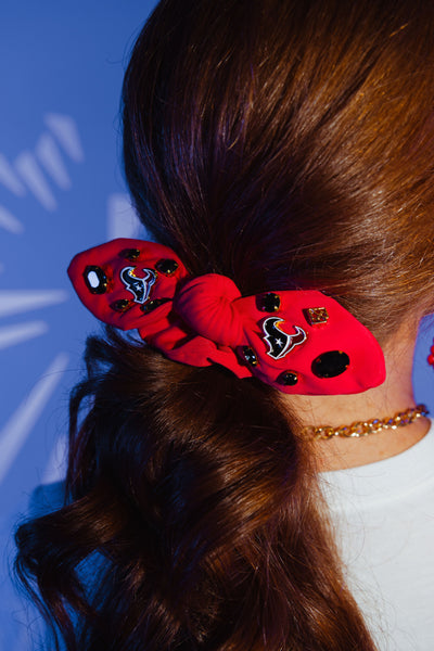 Houston Texans Red Logo Bow Scrunchie