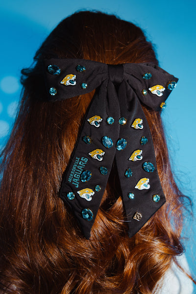 Jacksonville Jaguars Black Bow Barrette