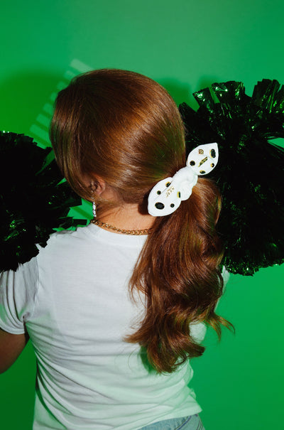 New York Jets White Logo Bow Scrunchie