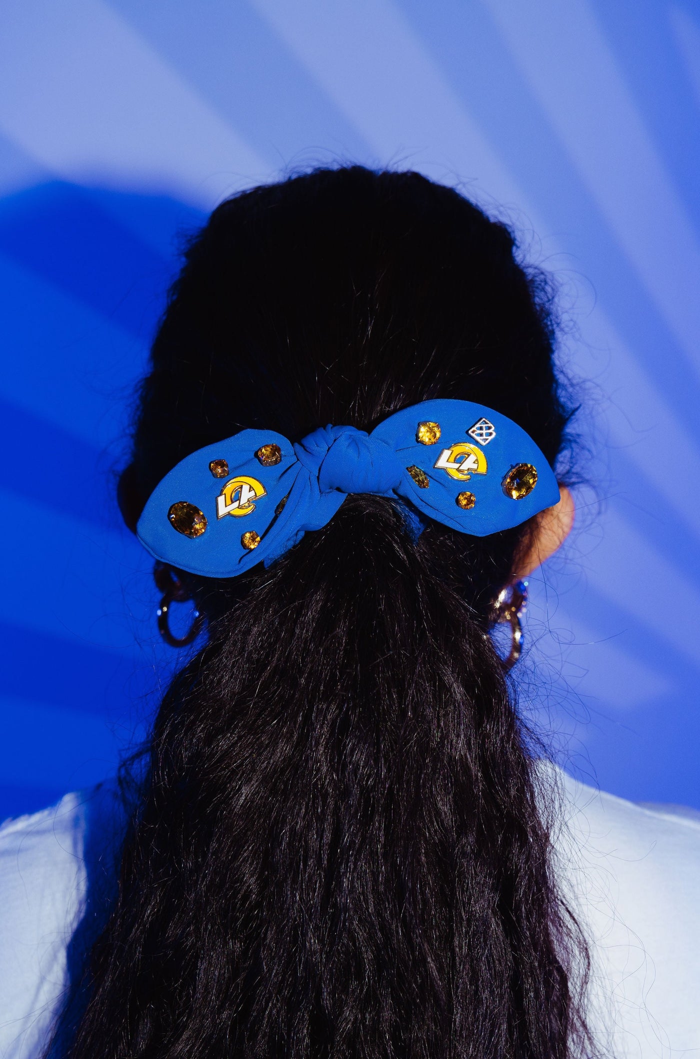 Los Angeles Rams Blue Logo Bow Scrunchie