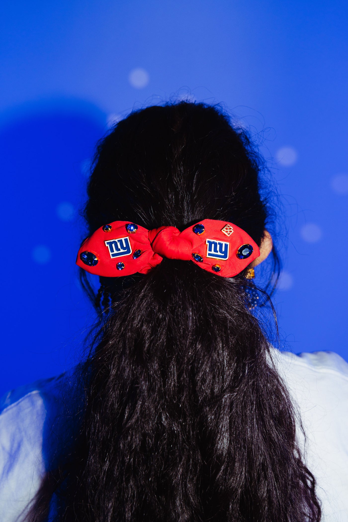 New York Giants Red Logo Bow Scrunchie