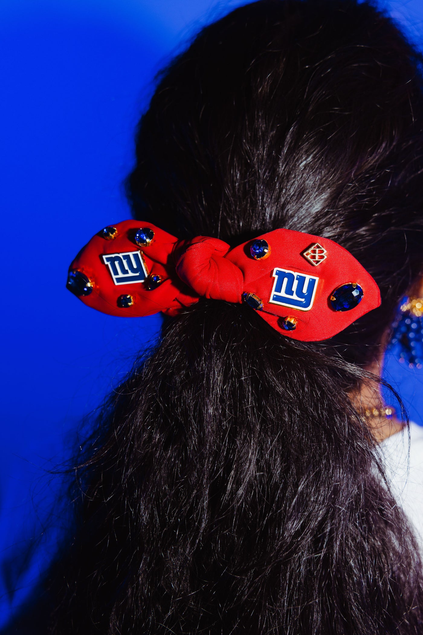 New York Giants Red Logo Bow Scrunchie