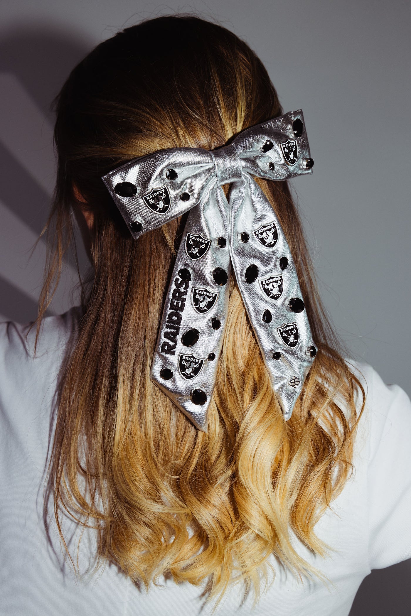 Las Vegas Raiders Silver Bow Barrette