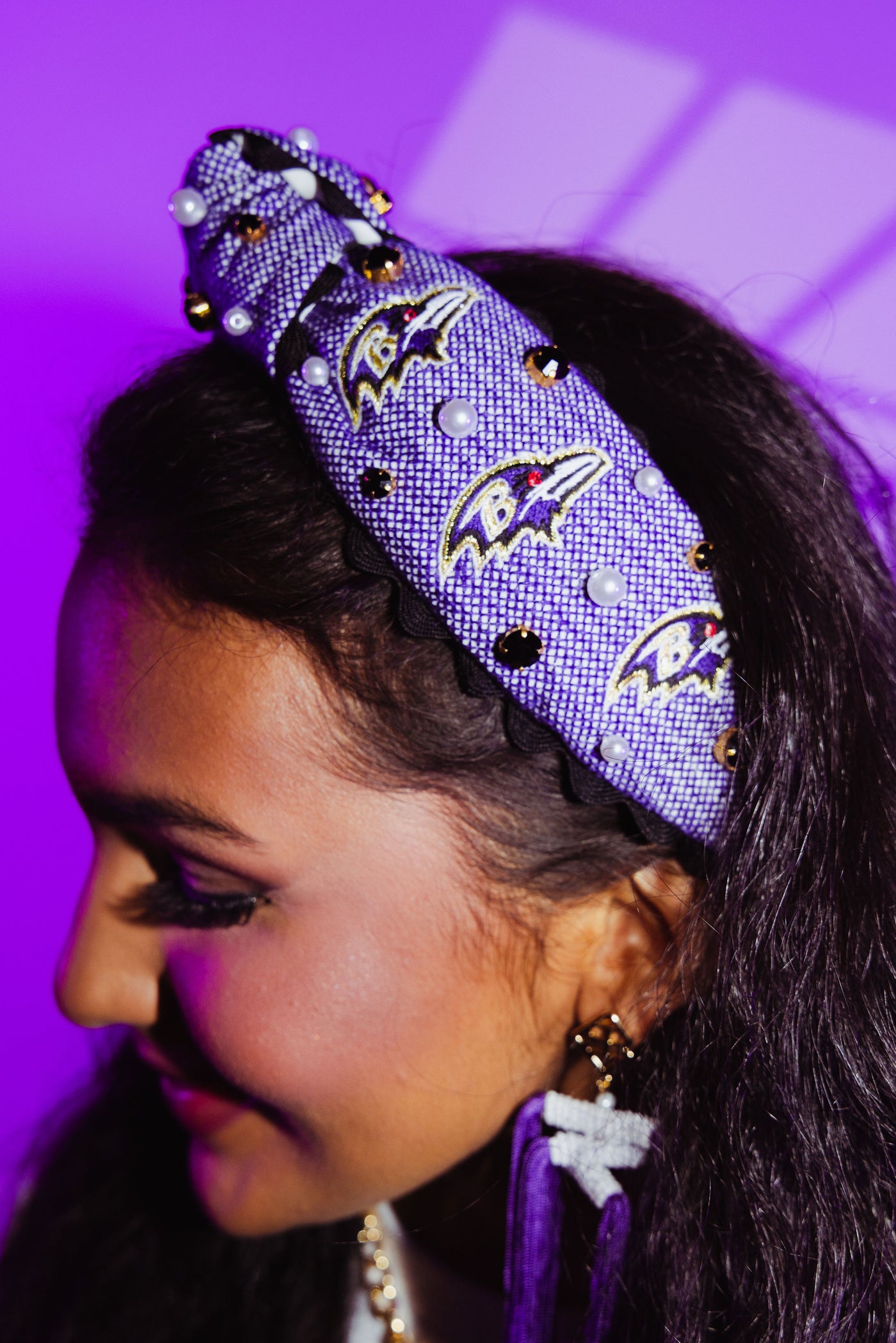 Baltimore Ravens Adult Cross Stitch Headband