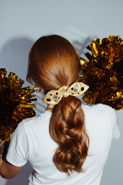 New Orleans Saints Gold Logo Bow Scrunchie