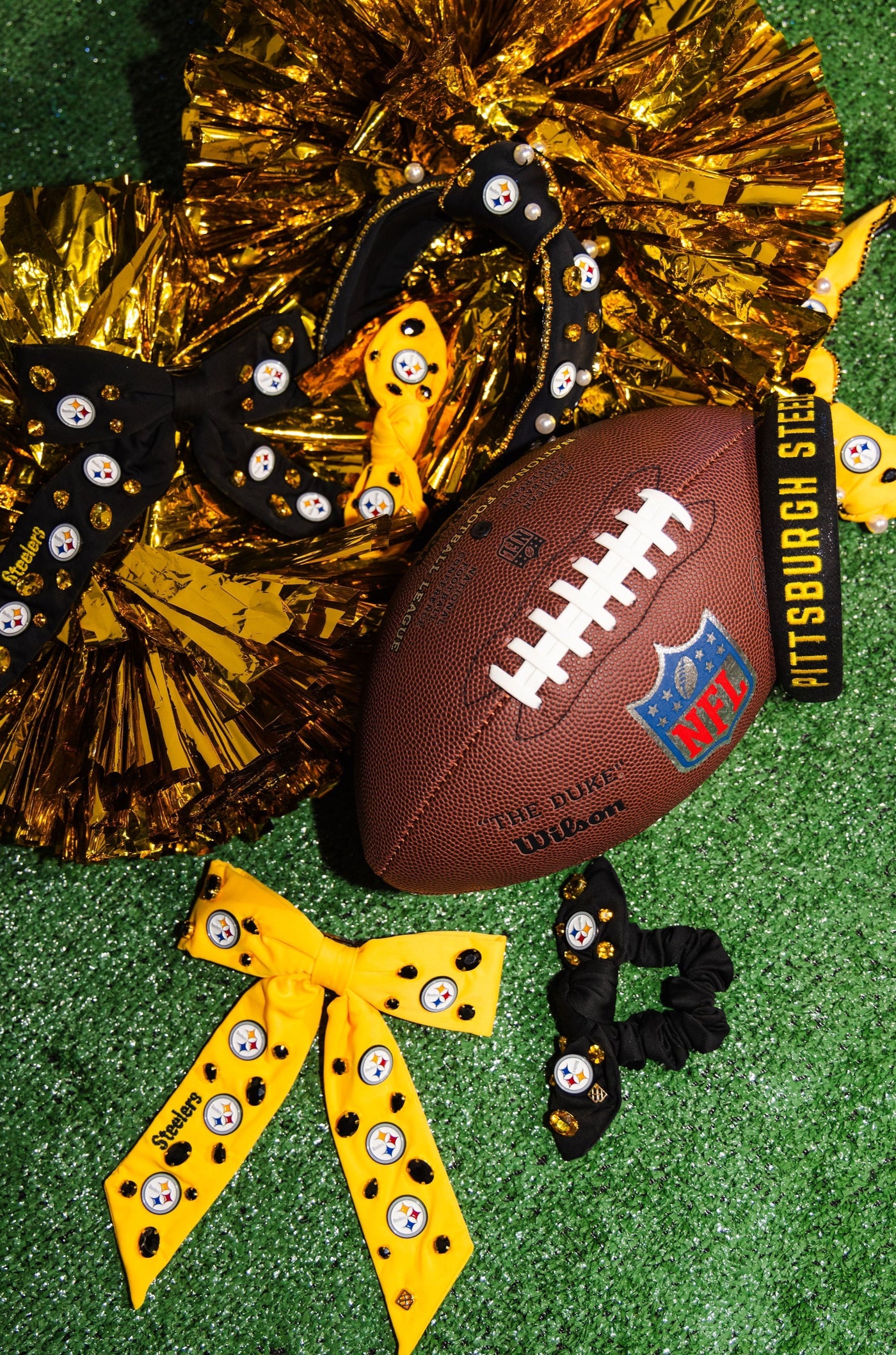 Pittsburgh Steelers Yellow Bow Barrette