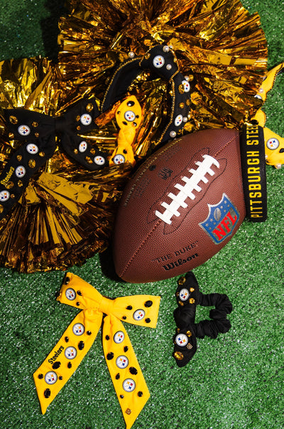 Pittsburgh Steelers Gold Logo Bow Scrunchie