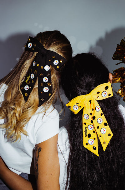 Pittsburgh Steelers Black Bow Barrette