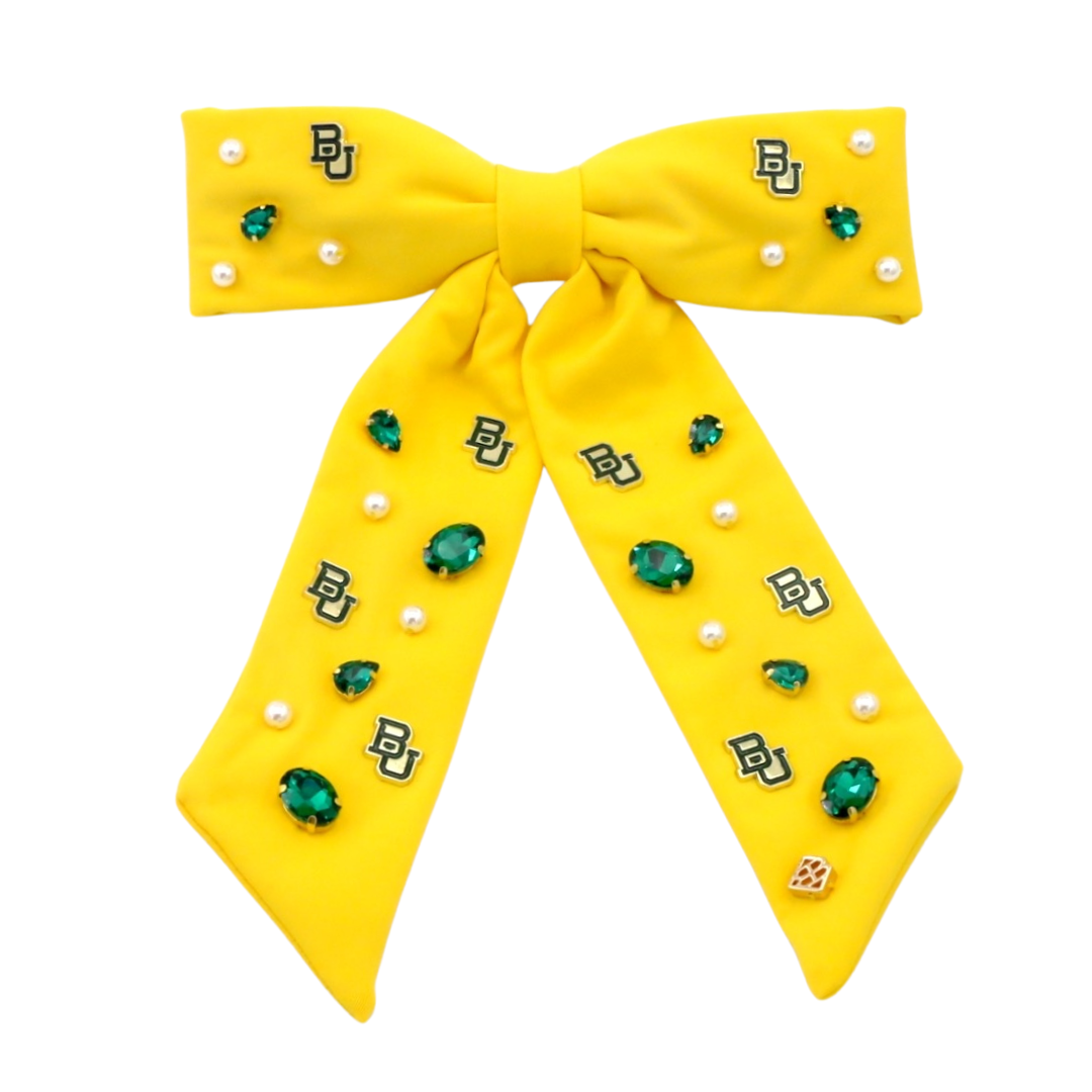 Yellow Baylor Bow  Barrette