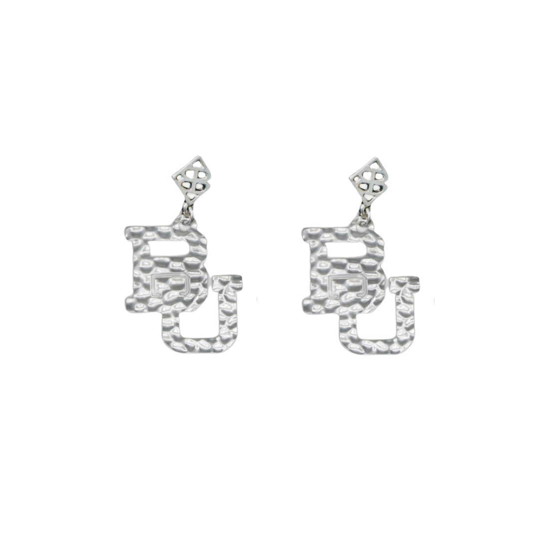 Baylor Silver Logo Earring with BC Logo