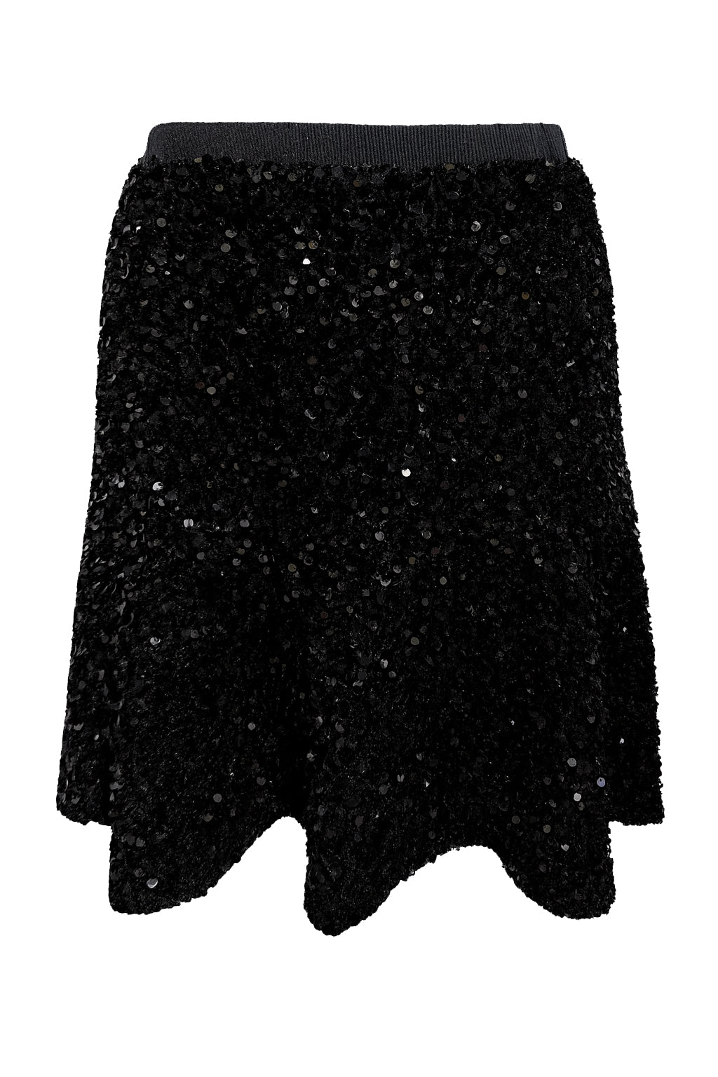 Sequin Trumpet Skirt - Black