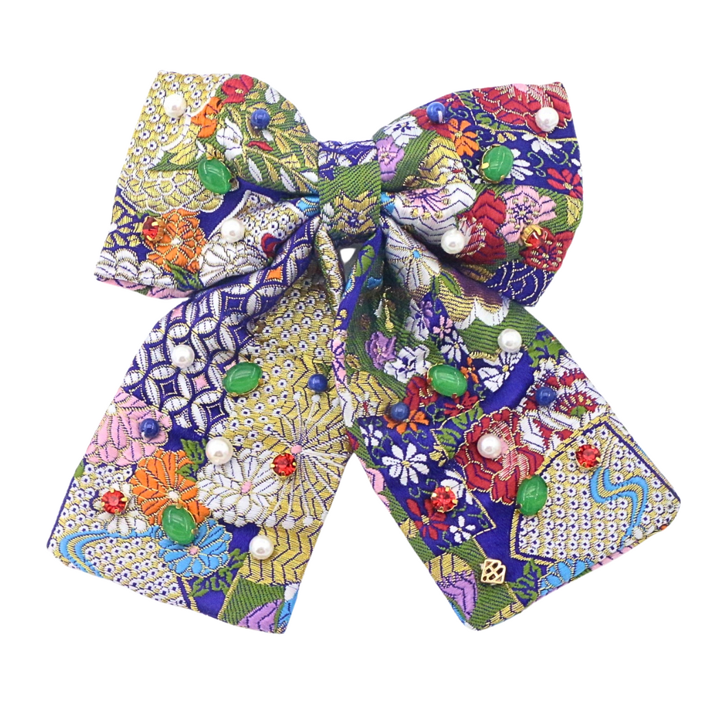 Brianna Cannon LOTUS AND LILLY PADS BOW BARRETTE NWOT Large Green Pink Gold Brianna Cannon | Accessories | Brianna Cannon Lotus And  main image 4