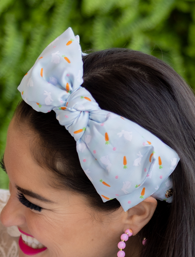 Adult Size Blue Easter Bunny Side Bow Headband