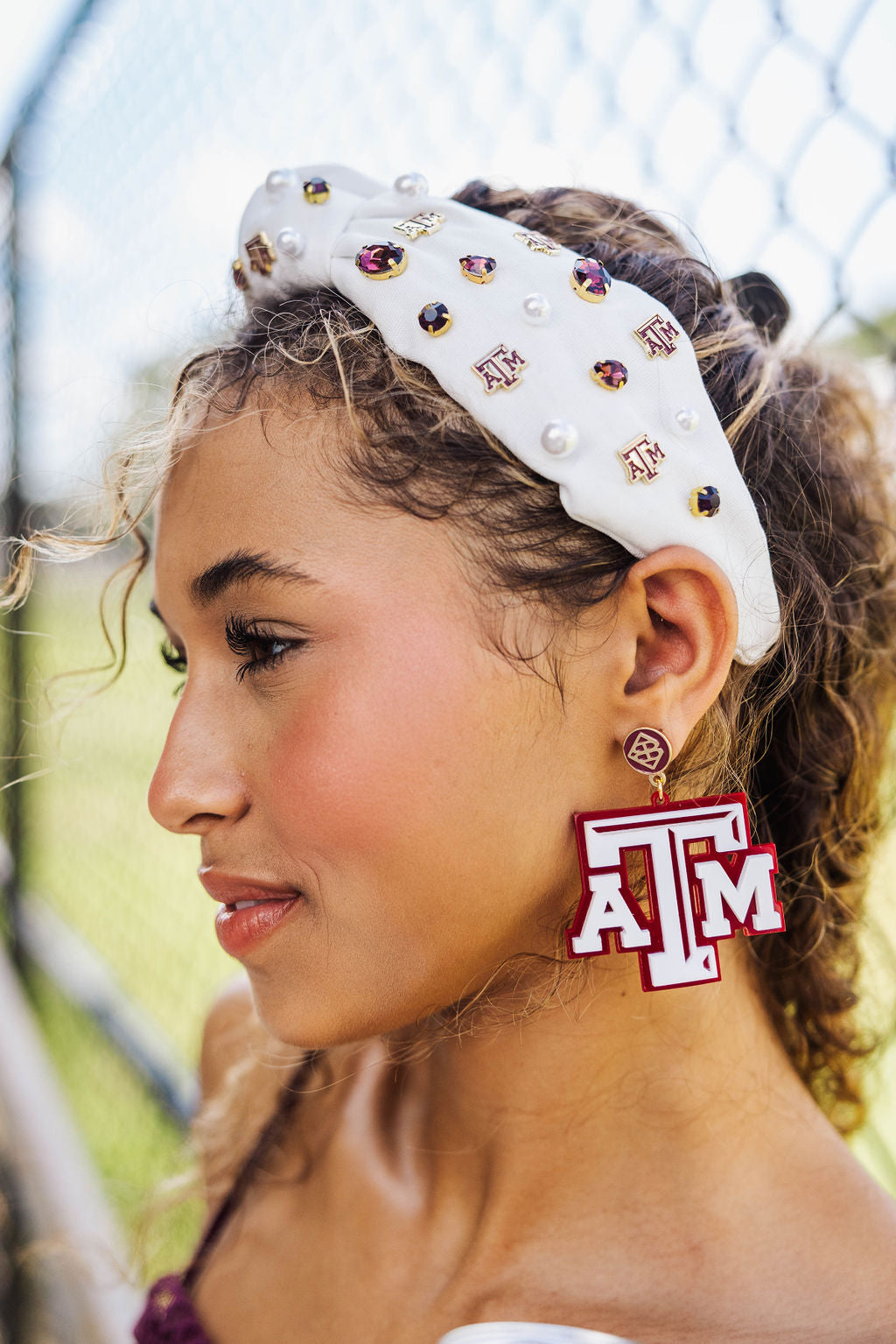 White Texas A&M University Logo Headband