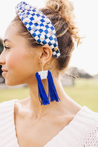 Kentucky Blue & White Checkerboard Logo Headband