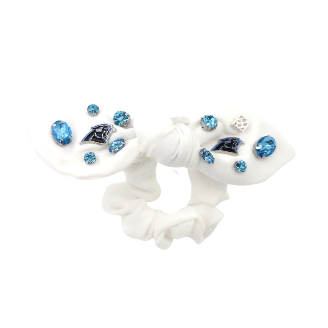 Carolina Panthers White Logo Bow Scrunchie