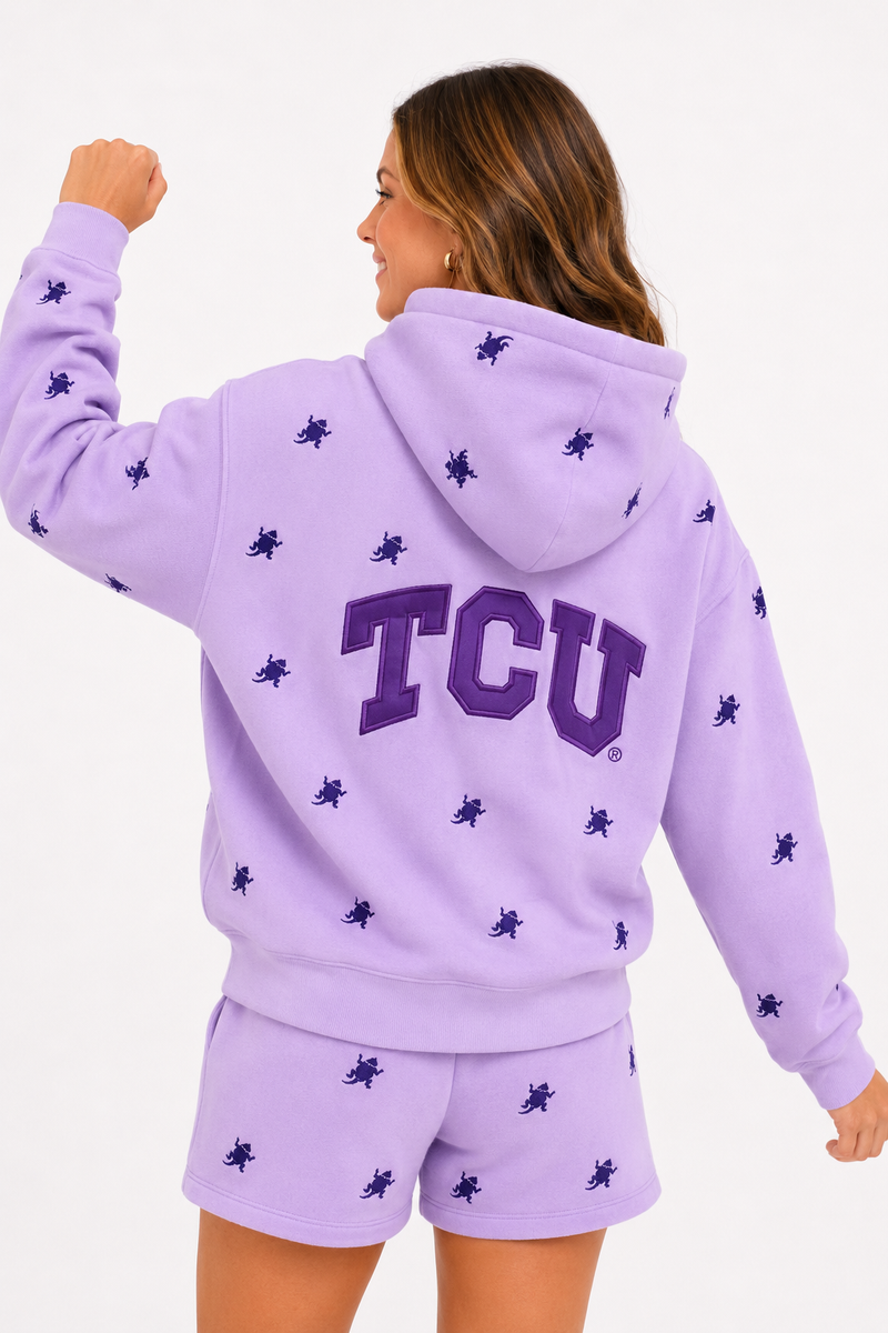TCU Embroidered Fleece Hoodie PRE-ORDER (Est. Ship 8/5)