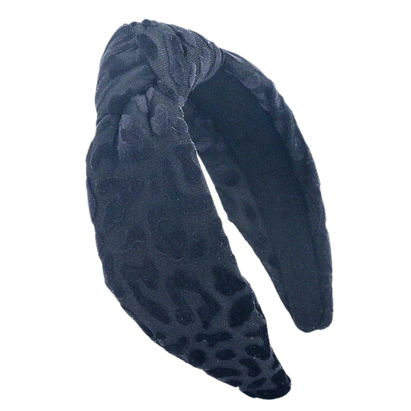 Black Leopard Print Knotted Headband