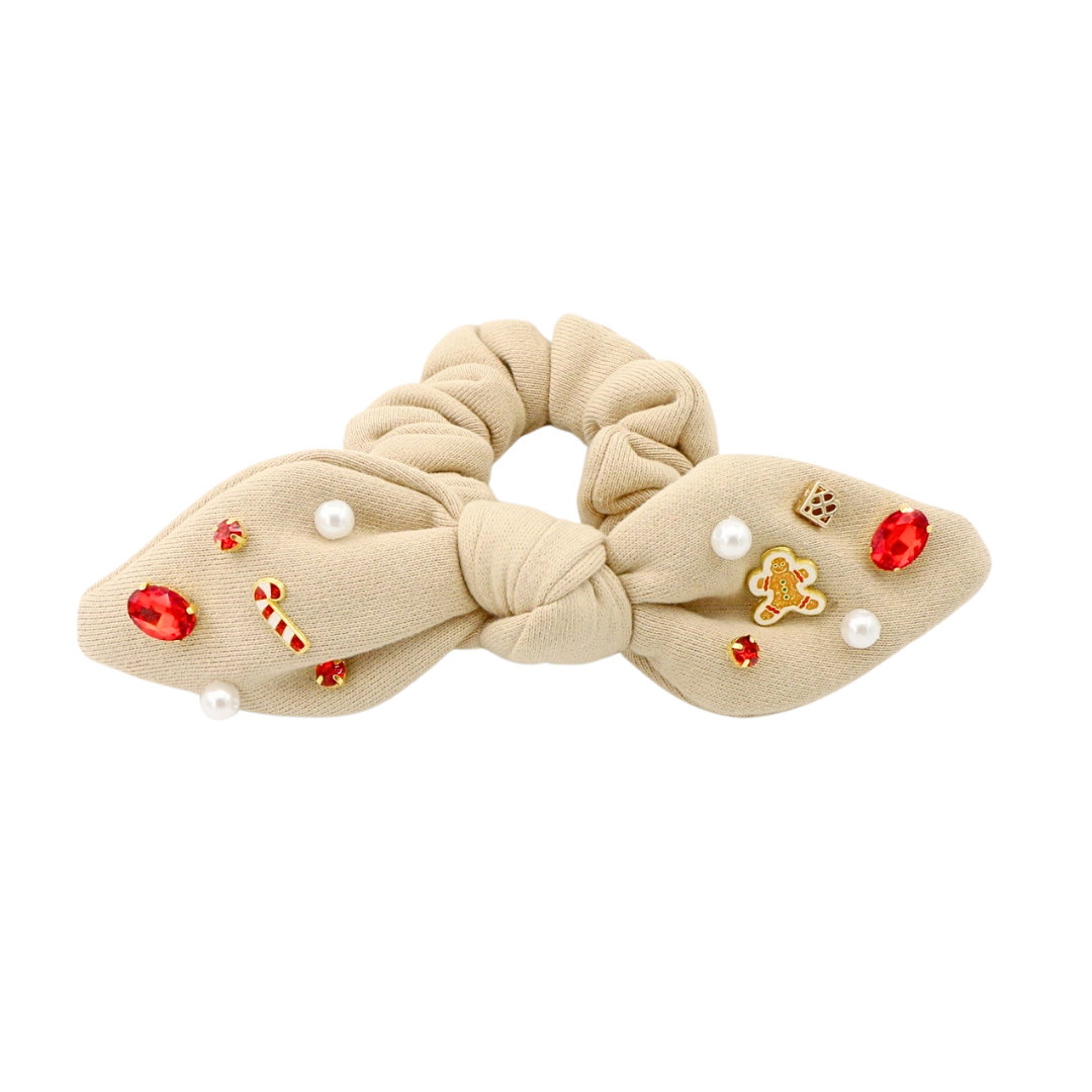 Gingerbread Sweets Bow Scrunchie