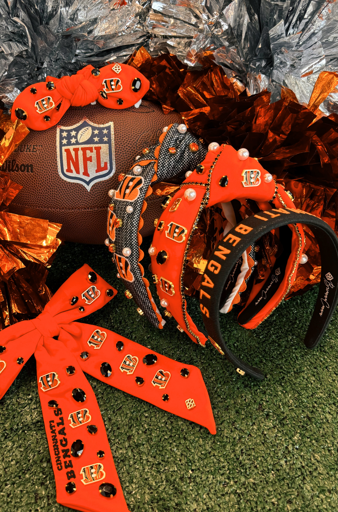 Cincinnati Bengals Orange Logo Bow Scrunchie