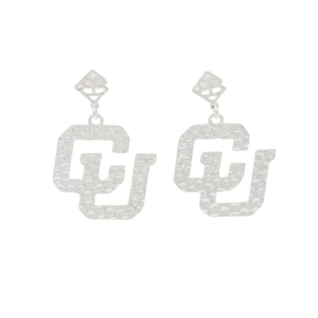 Silver University of Colorado Logo Earring with BC Logo