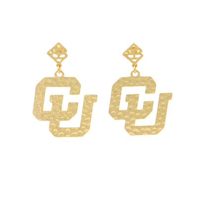 Gold University of Colorado Logo Earring with BC Logo