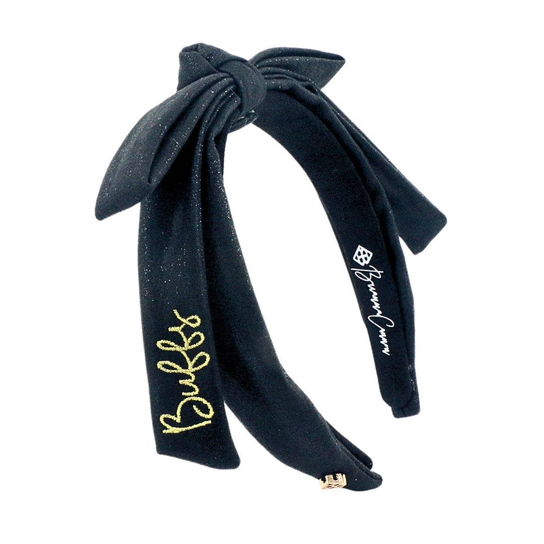 Colorado Black Thin Embroidered Ribbon Bow Headband