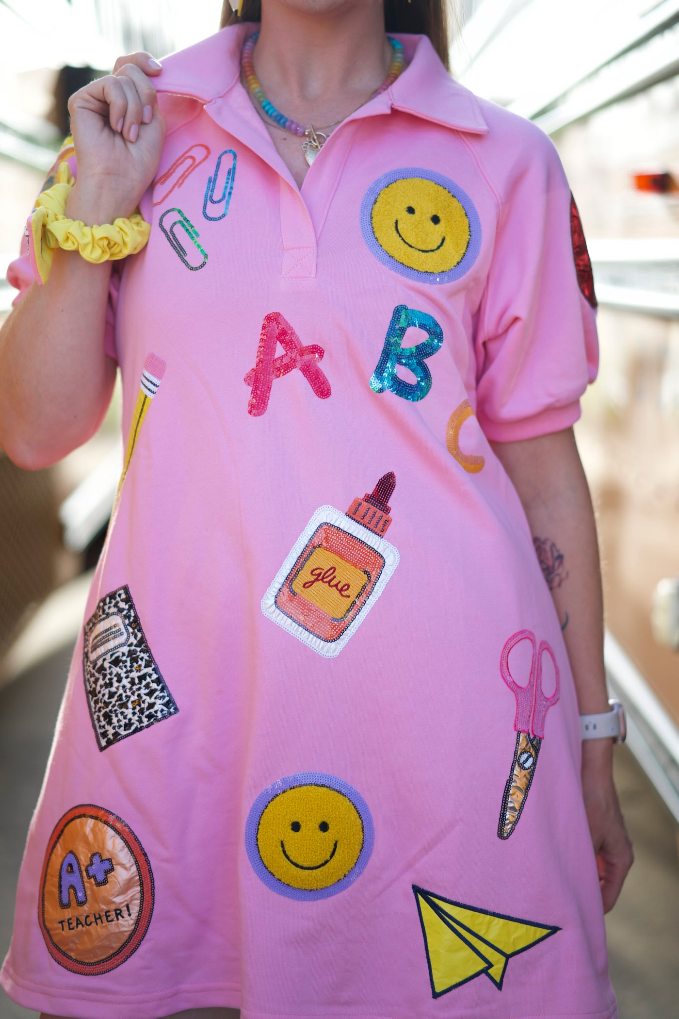 School Days Pink Stickers Dress
