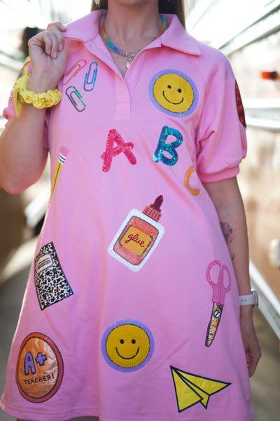 School Days Pink Stickers Dress