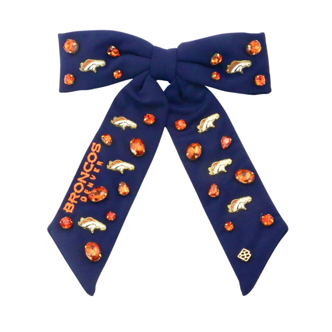 Denver Broncos Navy Bow Barrette