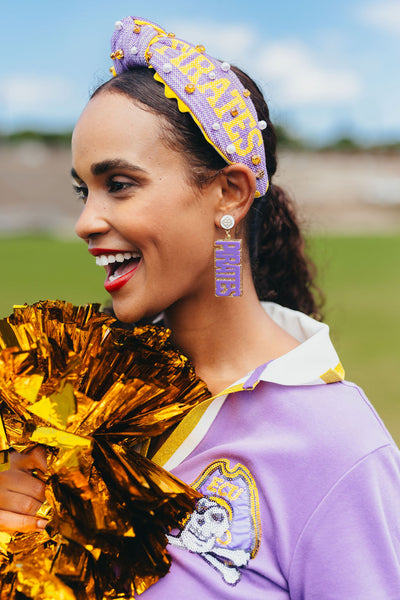 East Carolina Purple PIRATES Earrings