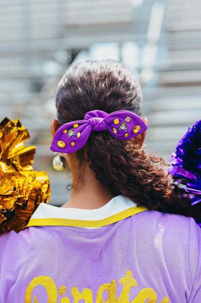 East Carolina Purple Logo Bow Scrunchie