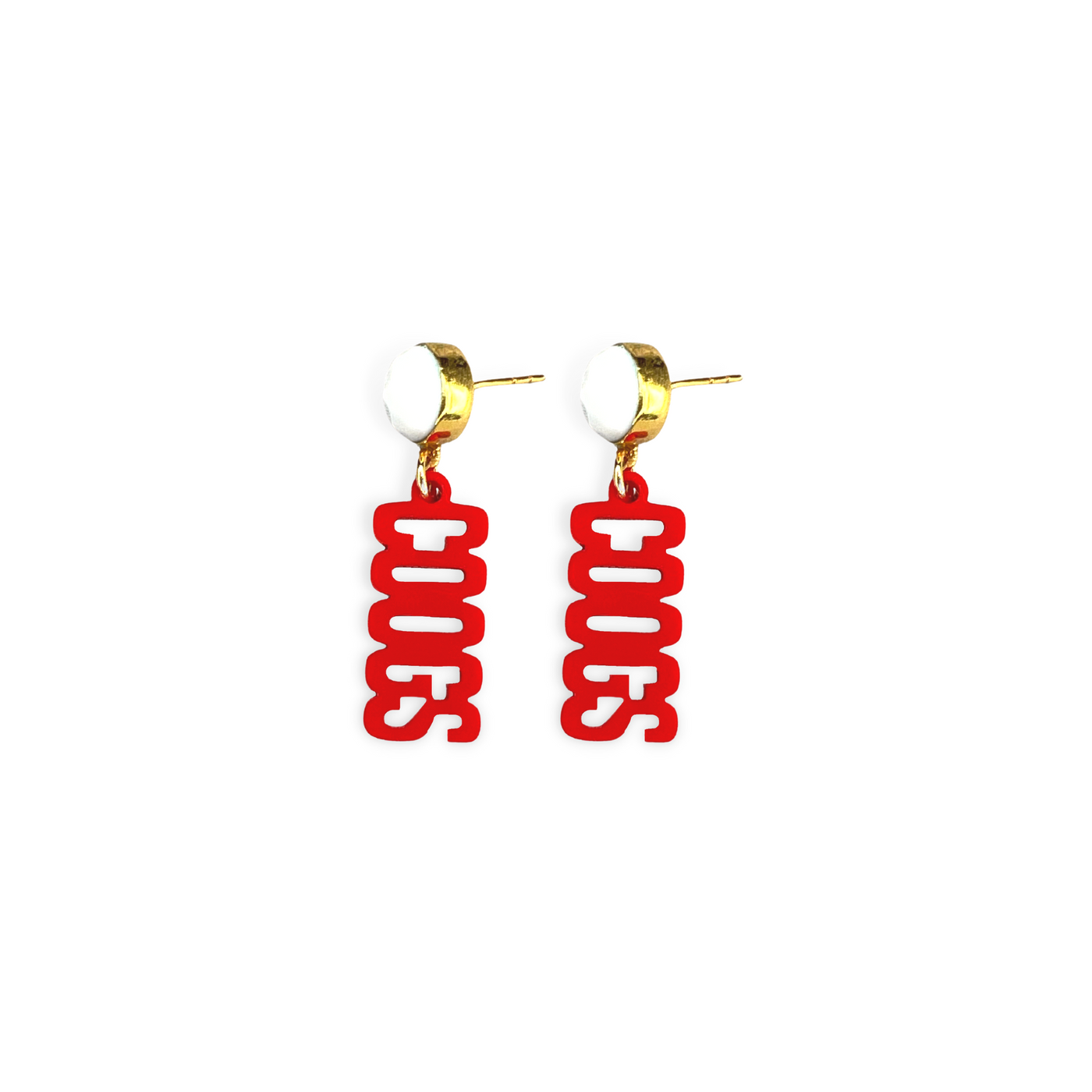 Mini Red COOGS Earrings