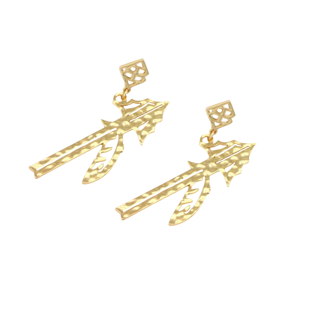 Gold Florida State Logo Spear Earring with BC Logo