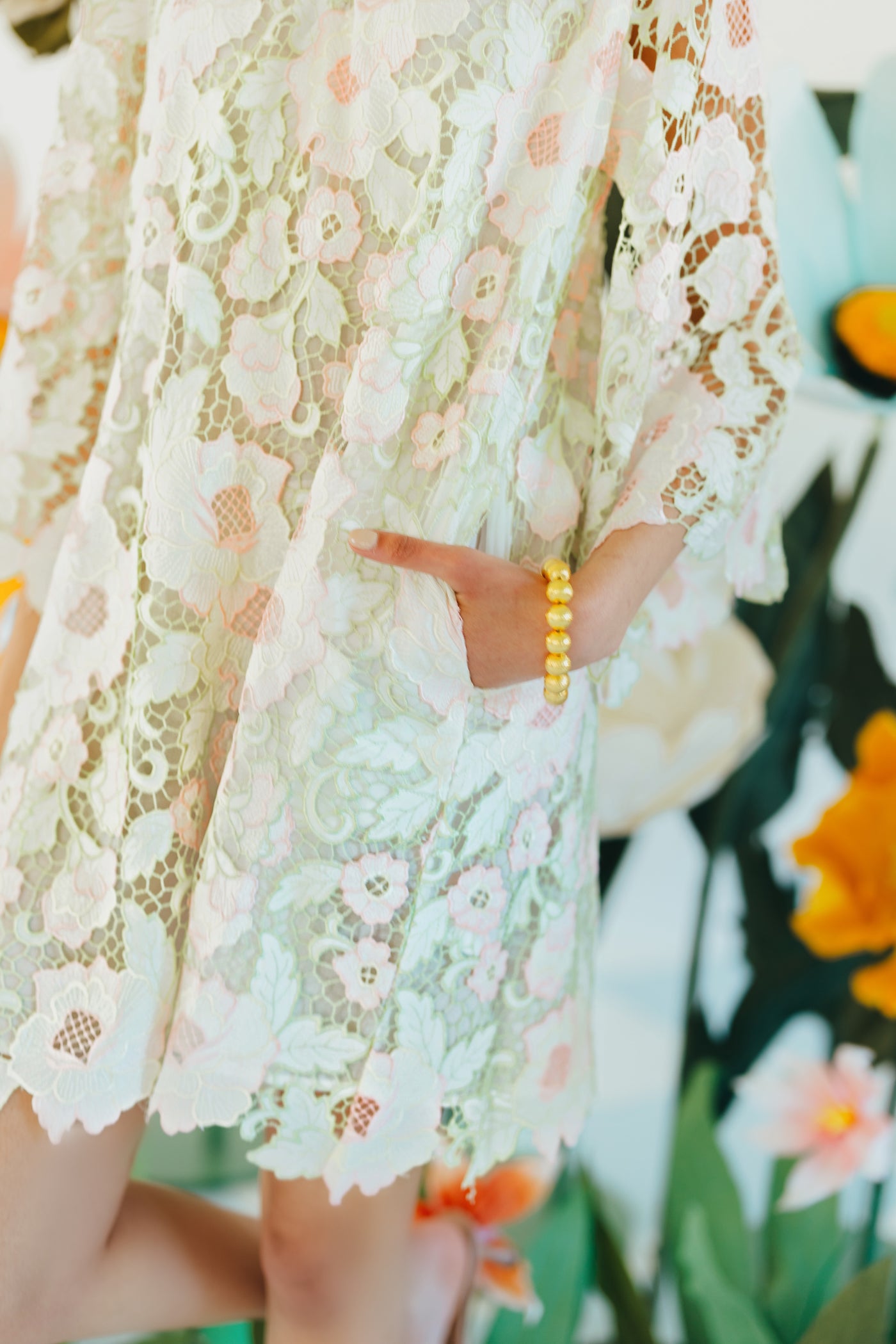 BC Caftan - Pastel Floral Lace