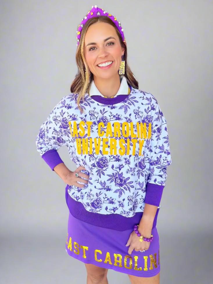 ECU Floral Toile Sweatshirt