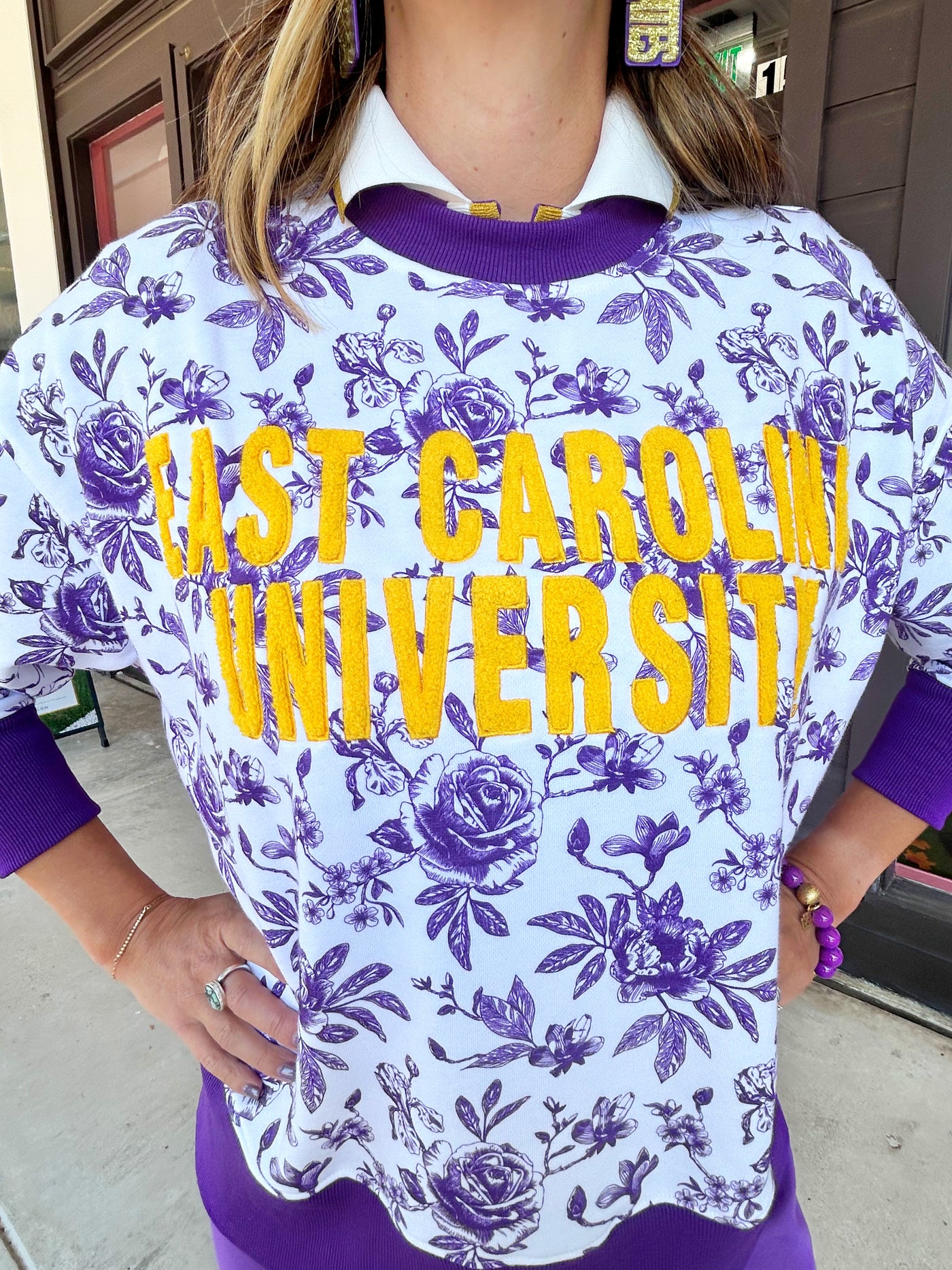 ECU Floral Toile Sweatshirt