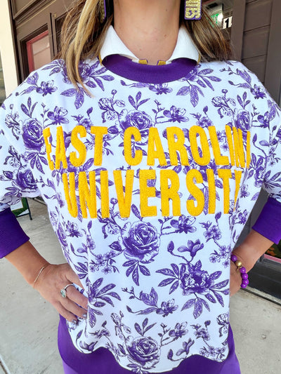 ECU Floral Toile Sweatshirt