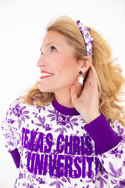 TCU Floral Toile Sweatshirt