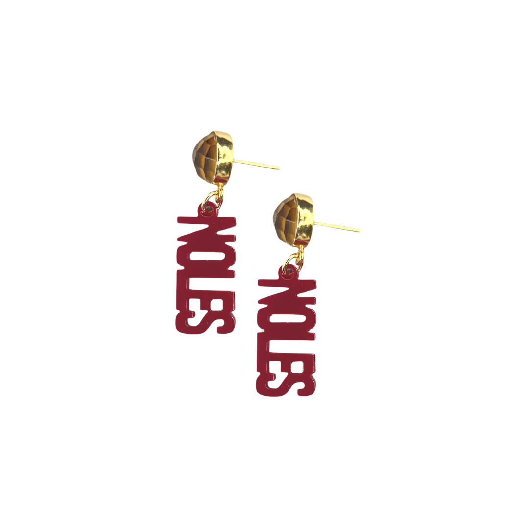 Florida State Mini Garnet NOLES Earrings