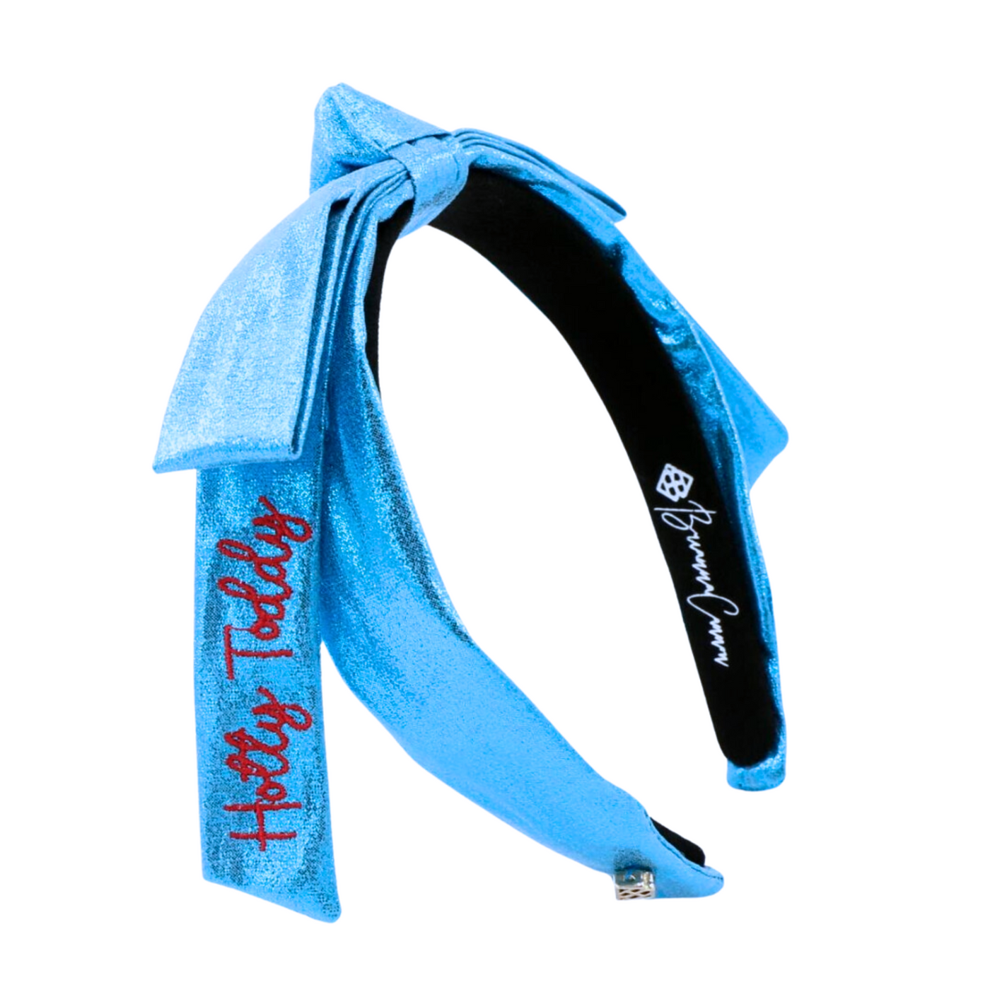 Ole Miss Powder Blue Ole Miss Thin Embroidered Ribbon Bow Headband