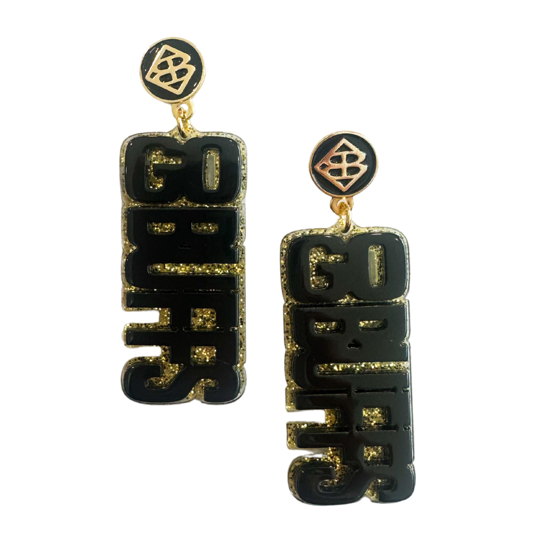 Colorado Black & Gold Glitter GO BUFFS Earrings