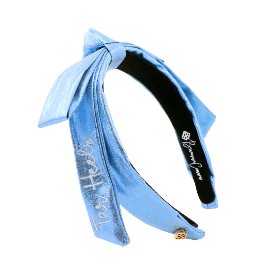 North Carolina Thin Embroidered Ribbon Bow Headband